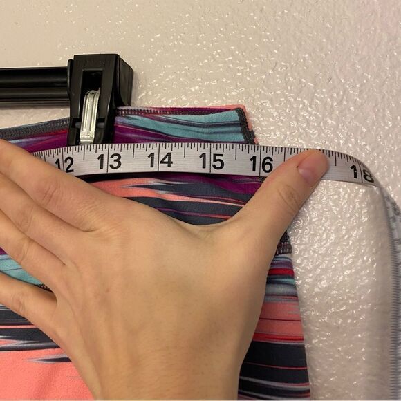 Zella Womens Stretch hi rise full length Leggings colorful rainbow sunset -L - Picture 8 of 10